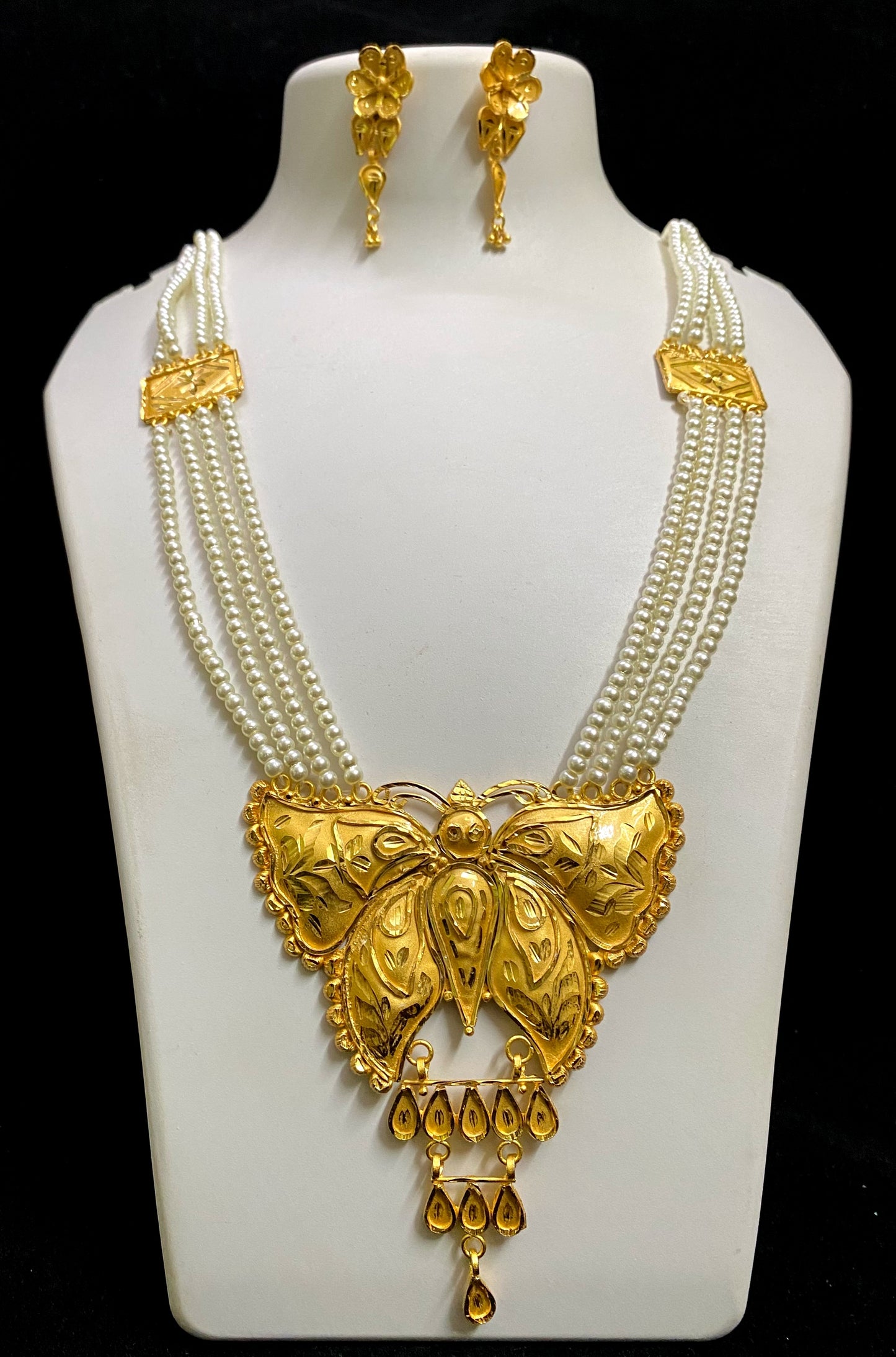 Gold plated pear long har for women