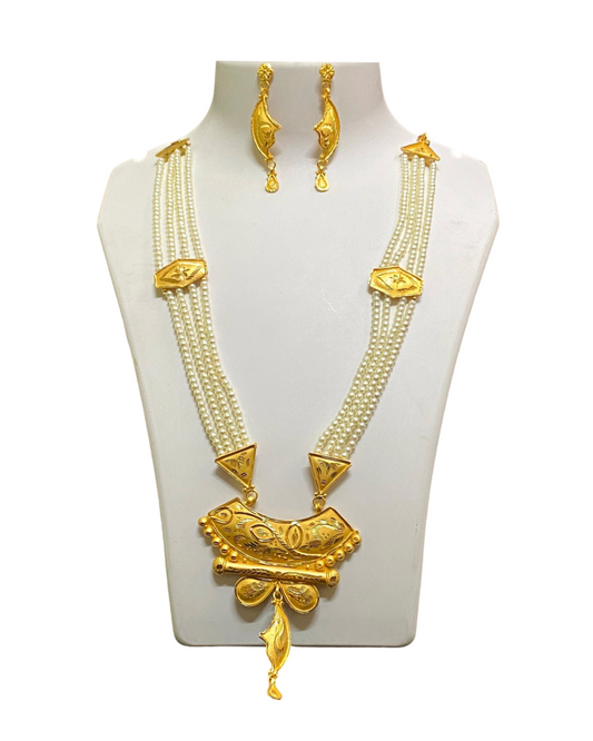 Gold plated Pearl sita har for women