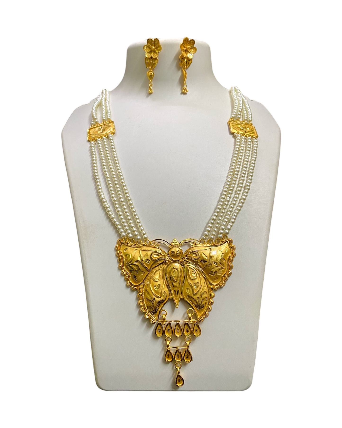 Gold plated pear long har for women