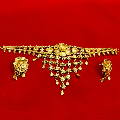 Gold plated copper based golden choker for women